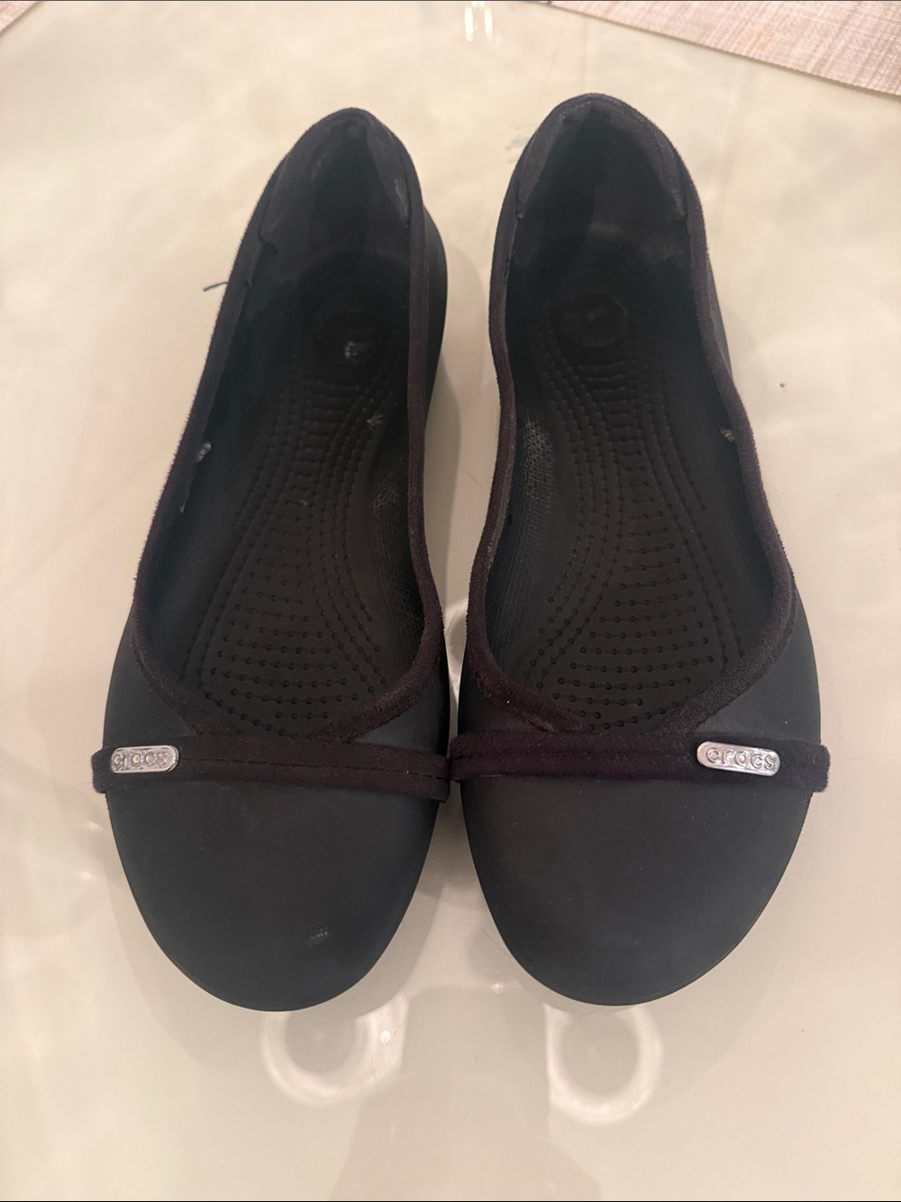 CROCS Women's Black Slip-On Ballet Flats